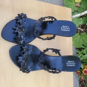 Black Sequin Strappy Women’s Sandals